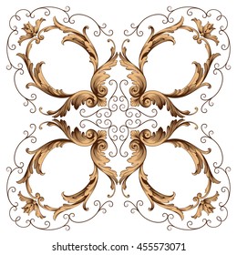 Vintage baroque ornament. Retro pattern antique style acanthus. Decorative design element filigree calligraphy.