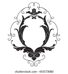 Vintage baroque ornament. Retro pattern antique style acanthus. Decorative design element filigree calligraphy.