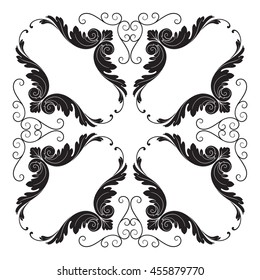 Vintage baroque ornament. Retro pattern antique style acanthus. Decorative design element filigree calligraphy.