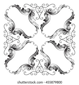 Vintage baroque ornament. Retro pattern antique style acanthus. Decorative design element filigree calligraphy.