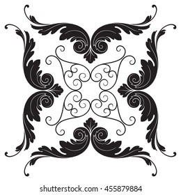 Vintage baroque ornament. Retro pattern antique style acanthus. Decorative design element filigree calligraphy.