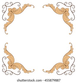 Vintage baroque ornament. Retro pattern antique style acanthus. Decorative design element filigree calligraphy.
