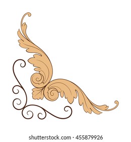 Vintage baroque ornament. Retro pattern antique style acanthus. Decorative design element filigree calligraphy.