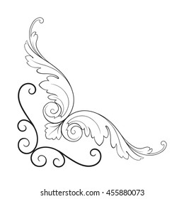 Vintage baroque ornament. Retro pattern antique style acanthus. Decorative design element filigree calligraphy.