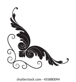 Vintage baroque ornament. Retro pattern antique style acanthus. Decorative design element filigree calligraphy.