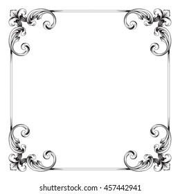 Vintage baroque ornament. Retro pattern antique style acanthus. Decorative design element filigree calligraphy.