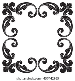Vintage baroque ornament. Retro pattern antique style acanthus. Decorative design element filigree calligraphy.
