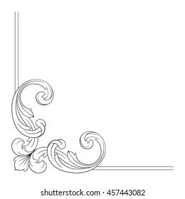 Vintage baroque ornament. Retro pattern antique style acanthus. Decorative design element filigree calligraphy.