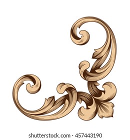 Vintage baroque ornament. Retro pattern antique style acanthus. Decorative design element filigree calligraphy.