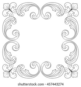 Vintage baroque ornament. Retro pattern antique style acanthus. Decorative design element filigree calligraphy.