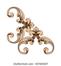 Vintage baroque ornament. Retro pattern antique style acanthus. Decorative design element filigree calligraphy.