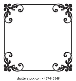 Vintage baroque ornament. Retro pattern antique style acanthus. Decorative design element filigree calligraphy.