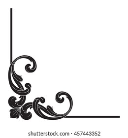 Vintage baroque ornament. Retro pattern antique style acanthus. Decorative design element filigree calligraphy.