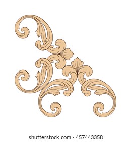 Vintage baroque ornament. Retro pattern antique style acanthus. Decorative design element filigree calligraphy.