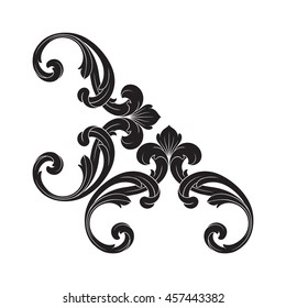 Vintage barocke Ornament. Retro Muster antiken Stil Akanthus. Dekoratives Gestaltungselement filigrane Kalligrafie.