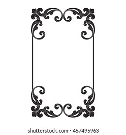 Vintage baroque ornament. Retro pattern antique style acanthus. Decorative design element filigree calligraphy.
