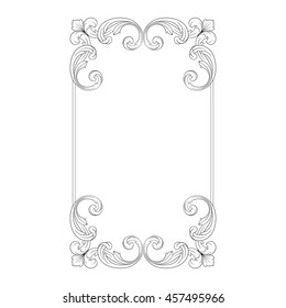 Vintage baroque ornament. Retro pattern antique style acanthus. Decorative design element filigree calligraphy.