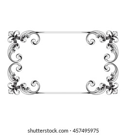 Vintage baroque ornament. Retro pattern antique style acanthus. Decorative design element filigree calligraphy.