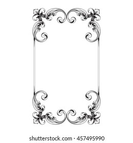 Vintage baroque ornament. Retro pattern antique style acanthus. Decorative design element filigree calligraphy.