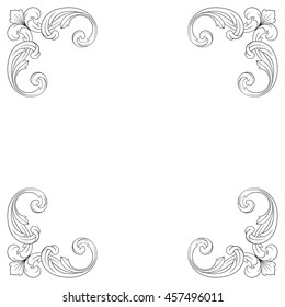 Vintage baroque ornament. Retro pattern antique style acanthus. Decorative design element filigree calligraphy.