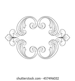 Vintage baroque ornament. Retro pattern antique style acanthus. Decorative design element filigree calligraphy.