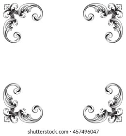 Vintage baroque ornament. Retro pattern antique style acanthus. Decorative design element filigree calligraphy.