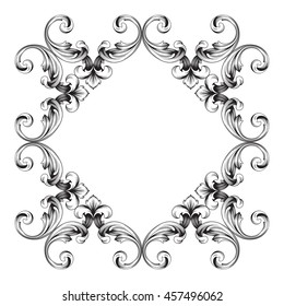 Vintage baroque ornament. Retro pattern antique style acanthus. Decorative design element filigree calligraphy.