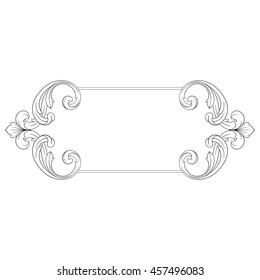 Vintage baroque ornament. Retro pattern antique style acanthus. Decorative design element filigree calligraphy.