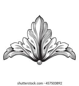 Vintage baroque ornament. Retro pattern antique style acanthus. Decorative design element filigree calligraphy.