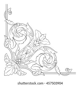 Vintage baroque ornament. Retro pattern antique style acanthus. Decorative design element filigree calligraphy.