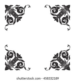 Vintage baroque ornament. Retro pattern antique style acanthus. Decorative design element filigree calligraphy.