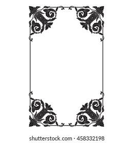Vintage baroque ornament. Retro pattern antique style acanthus. Decorative design element filigree calligraphy.