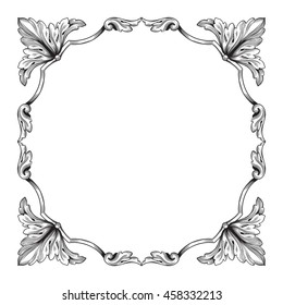 Vintage baroque ornament. Retro pattern antique style acanthus. Decorative design element filigree calligraphy.