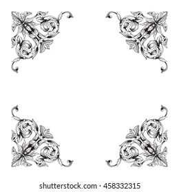 Vintage baroque ornament. Retro pattern antique style acanthus. Decorative design element filigree calligraphy.