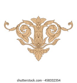 Vintage baroque ornament. Retro pattern antique style acanthus. Decorative design element filigree calligraphy.