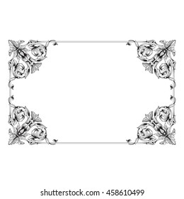 Vintage baroque ornament. Retro pattern antique style acanthus. Decorative design element filigree calligraphy.