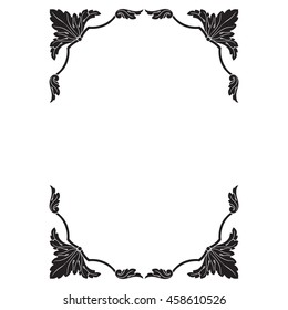 Vintage baroque ornament. Retro pattern antique style acanthus. Decorative design element filigree calligraphy.