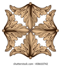 Vintage baroque ornament. Retro pattern antique style acanthus. Decorative design element filigree calligraphy.