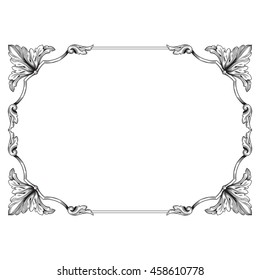 Vintage baroque ornament. Retro pattern antique style acanthus. Decorative design element filigree calligraphy.