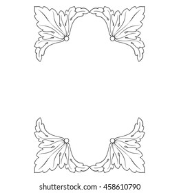 Vintage baroque ornament. Retro pattern antique style acanthus. Decorative design element filigree calligraphy.