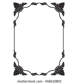 Vintage baroque ornament. Retro pattern antique style acanthus. Decorative design element filigree calligraphy.