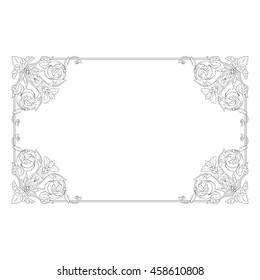 Vintage baroque ornament. Retro pattern antique style acanthus. Decorative design element filigree calligraphy.