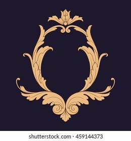 Vintage baroque ornament. Retro pattern antique style acanthus. Decorative design element filigree calligraphy.