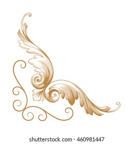 Vintage baroque ornament. Retro pattern antique style acanthus. Decorative design element filigree calligraphy.