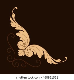 Vintage baroque ornament. Retro pattern antique style acanthus. Decorative design element filigree calligraphy.