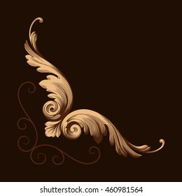 Vintage baroque ornament. Retro pattern antique style acanthus. Decorative design element filigree calligraphy.