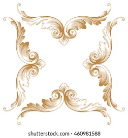 Vintage baroque ornament. Retro pattern antique style acanthus. Decorative design element filigree calligraphy.