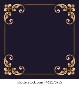 Vintage baroque ornament. Retro pattern antique style acanthus. Decorative design element filigree calligraphy.