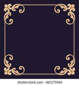 Vintage baroque ornament. Retro pattern antique style acanthus. Decorative design element filigree calligraphy.