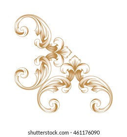 Vintage baroque ornament. Retro pattern antique style acanthus. Decorative design element filigree calligraphy.